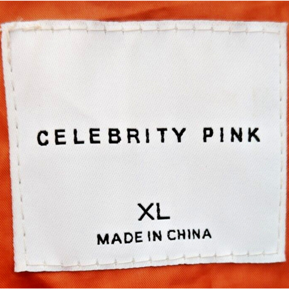 Celebrity Pink Womens Cognac Colored Full Zippered & Buttoned Puffer Coat - Picture 11 of 11